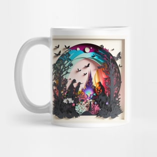 3D Effect Papercut Art - Fairytale Scene Mug